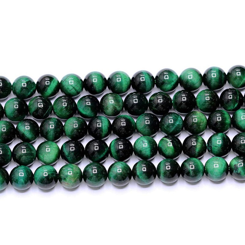 PLTbeads Natural Gemstone Loose Beads Smooth Round Approxi 15 inch DIY Bracelet Necklace for Jewelry Making (8mm, Green Tiger Eye) - Image 4